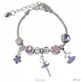 bracelet charms ballerine lilas GIRARDI B33161/4